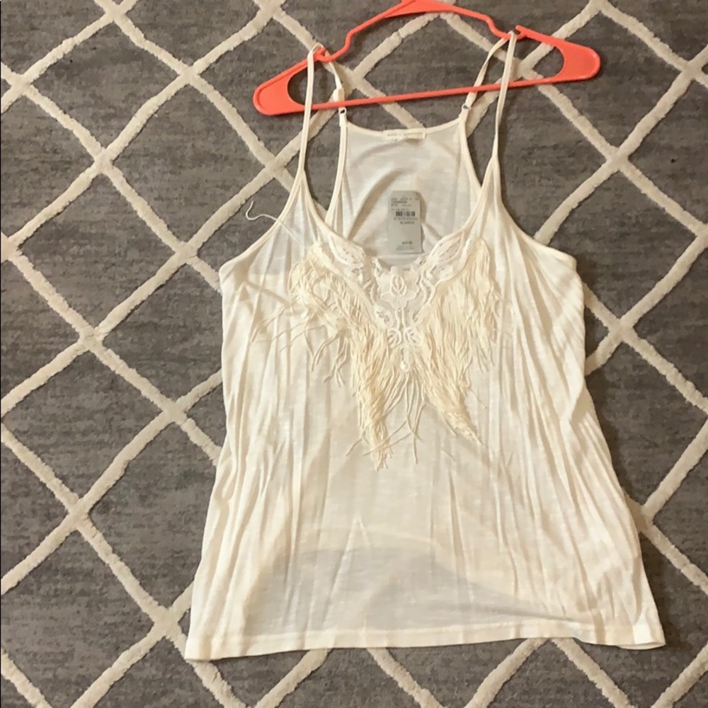 Fringe spaghetti strap top